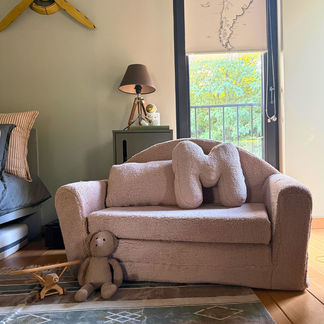 Teddy sofa Beige - met geborduurde naam