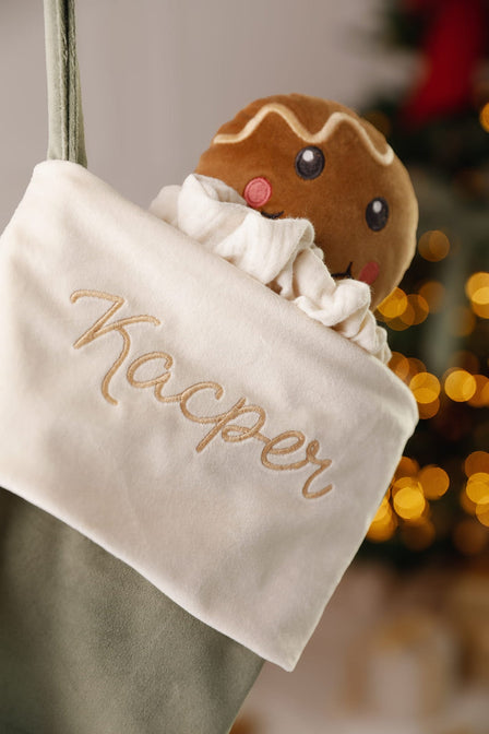 Kerstsok groen met naam