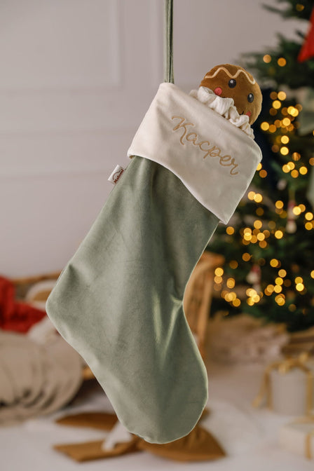 Kerstsok groen met naam