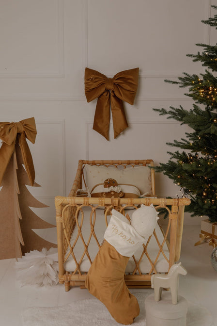 Kerstsok goud/bronze met naam